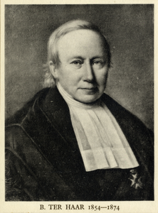 104882 Portret van B. ter Haar, geboren 18 juni 1806, hoogleraar in de theologie aan de Utrechtse hogeschool ...